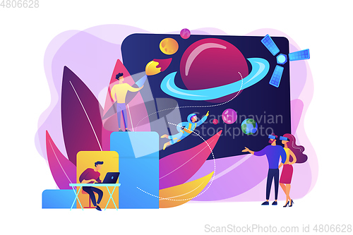 Image of Virtual world development concept vector illustration