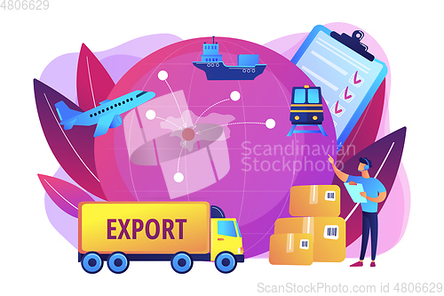 Image of Export control concept vector illustration