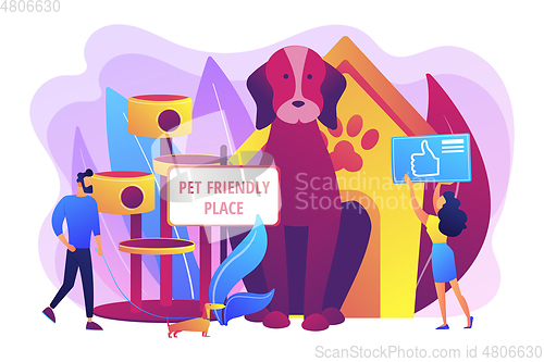 Image of Pet friendly place concept vector illustration