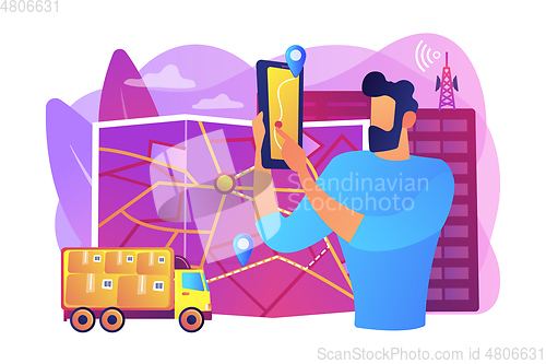 Image of Post service tracking concept vector illustration