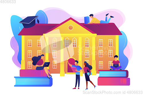 Image of College campus concept vector illustration