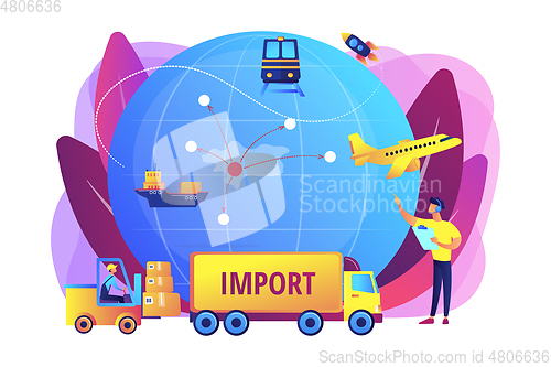 Image of Import of goods and services concept vector illustration