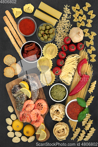 Image of Italian Low Cholesterol Food Ingredients for a Healthy Diet