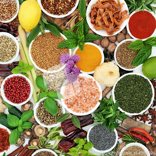 Image of Herbs and Spices Collection for Healthy Eating