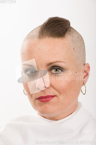 Image of beautiful woman cancer patient