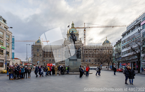 Image of Saint Wenceslaus statue on Vaclavske Namesti in Prague, Czech Re