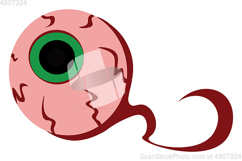 Image of Clipart of an eyeball with veins green pupil and other details v