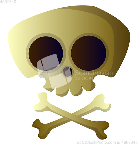 Image of Simple cartoon skull vector illustartion on white background