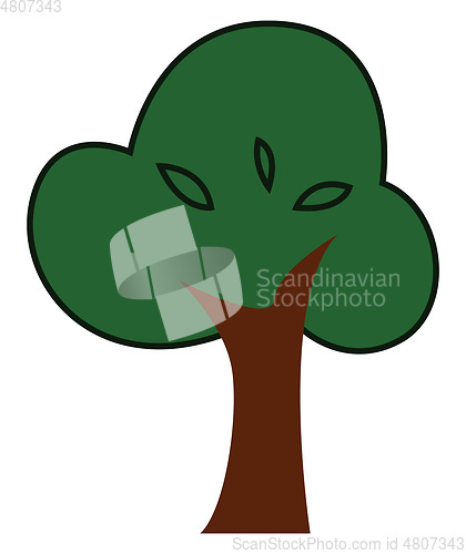 Image of Big green tree vector or color illustration