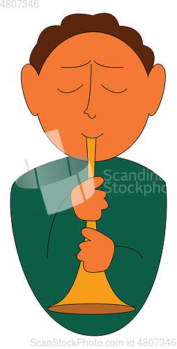 Image of Musician playing trumpet vector illustration on white background