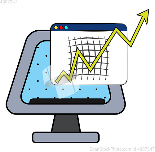 Image of Graph with accelerating growth vector or color illustration