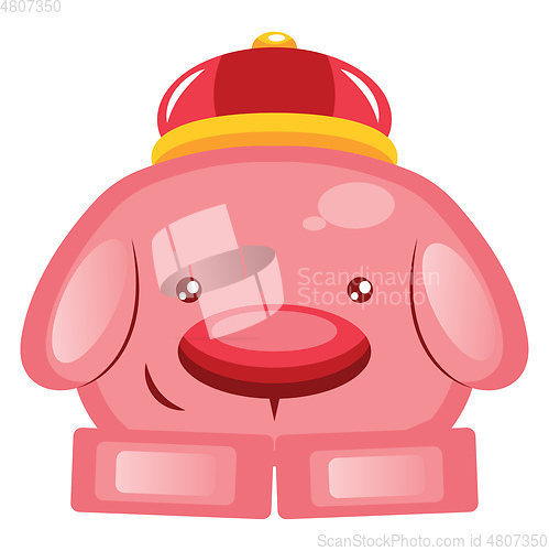 Image of Pig with a traditional Chinese capillustration vector on white b