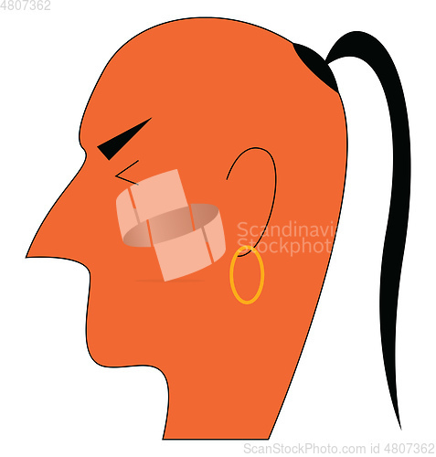 Image of A Hindu monk with its tuft of hair on an otherwise shaven head v