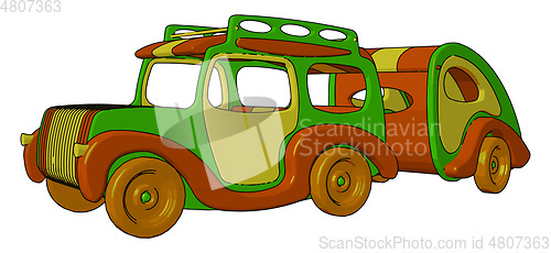 Image of A colorful vehicle toy vector or color illustration