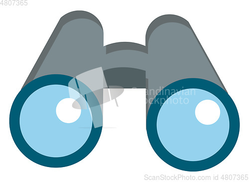 Image of A pair of grey binoculars vector or color illustration