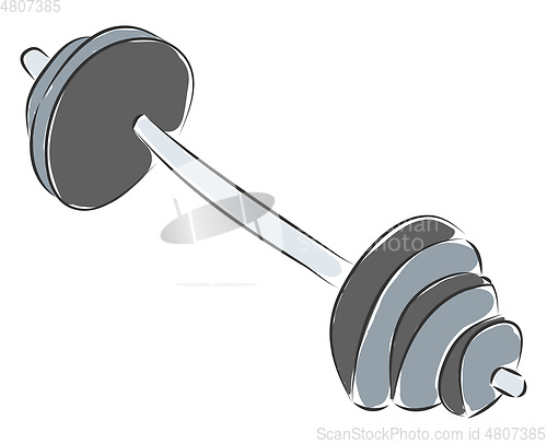 Image of Grey dumbbell vector illustration on white background 