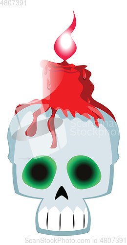 Image of Red candle lighted on a squll vector illustration on white backg