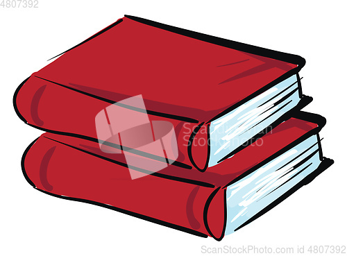 Image of Clipart of two red books vector or color illustration