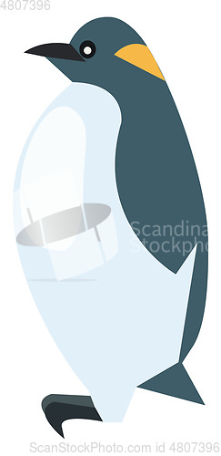 Image of A big penguin with beautiful feathers is standing all alone vect