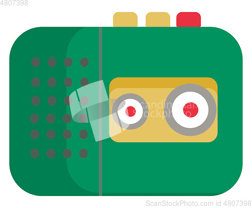 Image of A cute little colorful radio recorder with a cassette vector or 