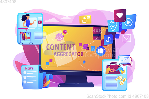 Image of Content aggregator concept vector illustration