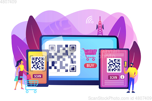 Image of QR code concept vector illustration