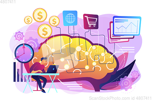 Image of Artificial intelligence in financing concept vector illustration