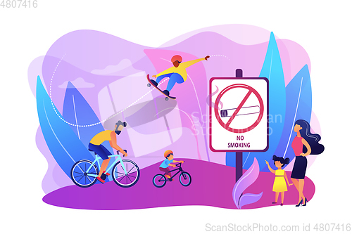 Image of Smoke free zone concept vector illustration