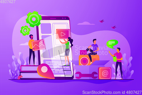 Image of Mobile application development concept vector illustration