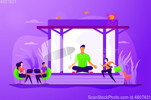 Image of Office meditation booth concept vector illustration