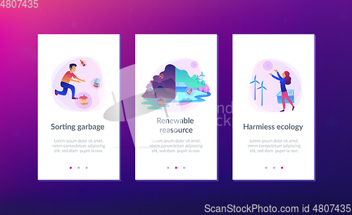 Image of Renewable resource UI UX app interface template.