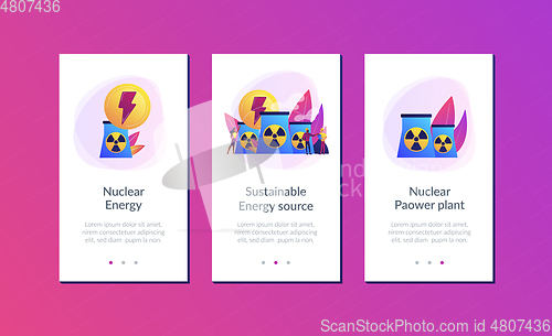 Image of Nuclear energy app interface template.