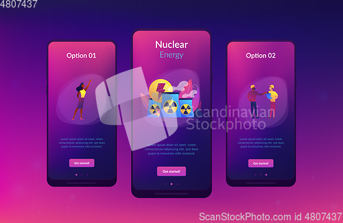 Image of Nuclear energy app interface template.