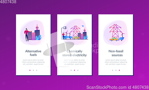 Image of Alternative fuel app interface template.