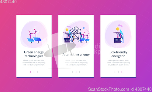 Image of Alternative energy app interface template.