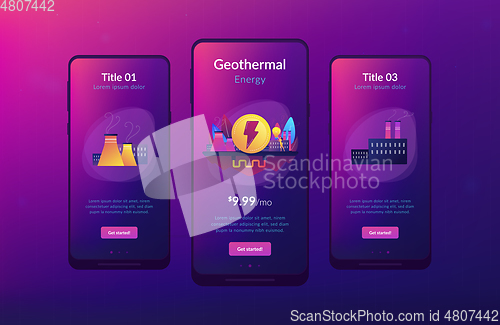 Image of Geothermal energy app interface template.