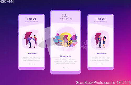 Image of Solar energy app interface template.