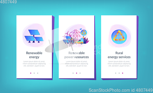 Image of Renewable energy app interface template.
