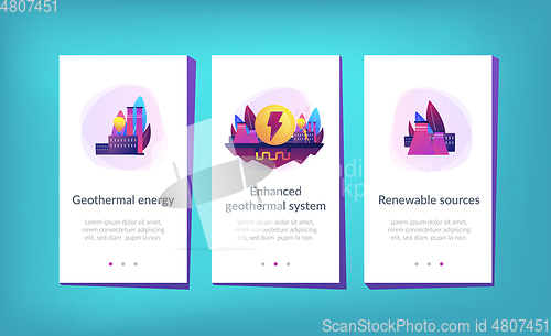 Image of Geothermal energy app interface template.