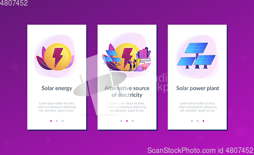 Image of Solar energy app interface template.