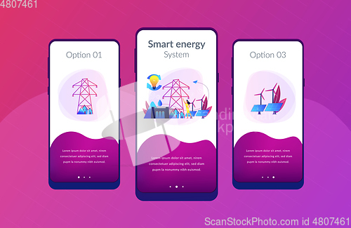 Image of Sustainable energy app interface template.