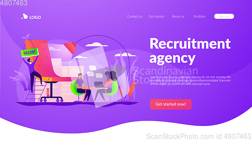 Image of Recruitment agency landing page template.