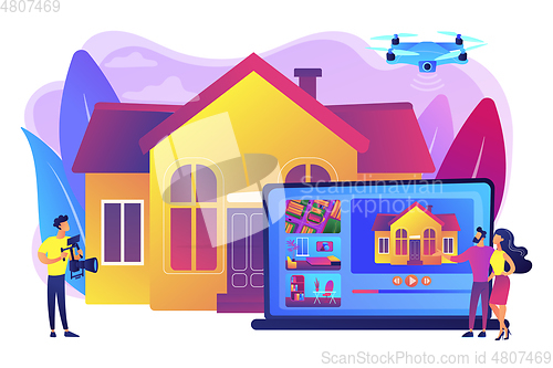 Image of Real estate video tour concept vector illustration