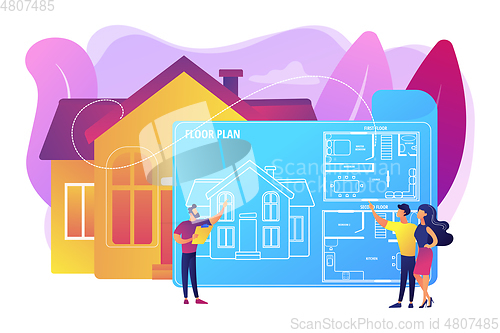 Image of Real estate floor plan concept vector illustration