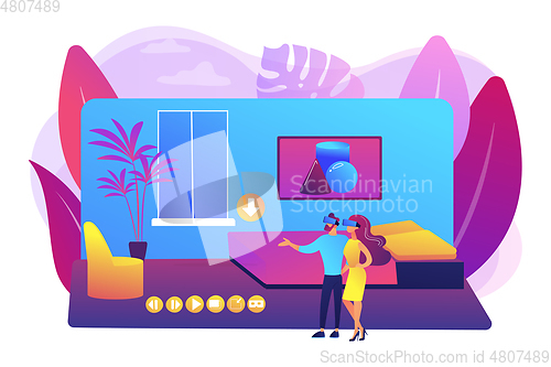 Image of Real estate virtual tour concept vector illustration