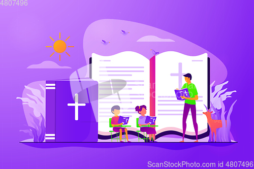 Image of Religious summer camp concept vector illustration