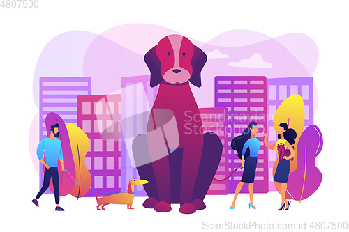 Image of Pet in the big city concept vector illustration