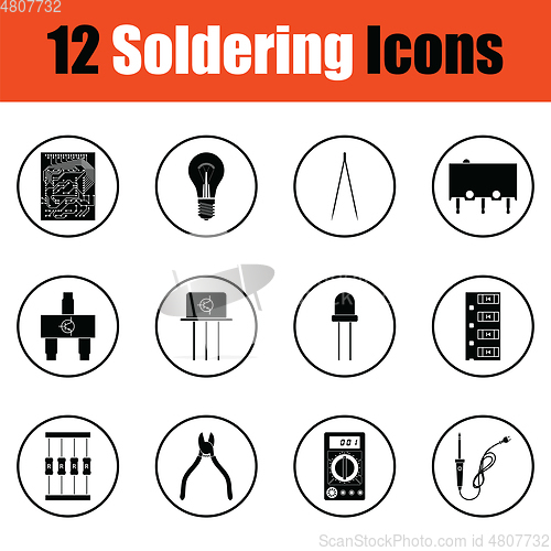 Image of Set of soldering  icons