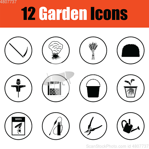 Image of Set of gardening icons