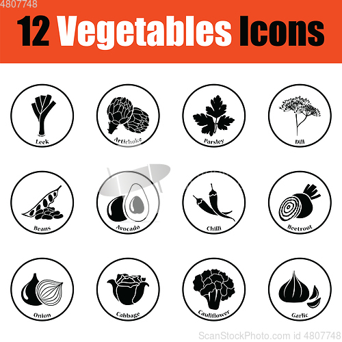 Image of Vegetables icon set